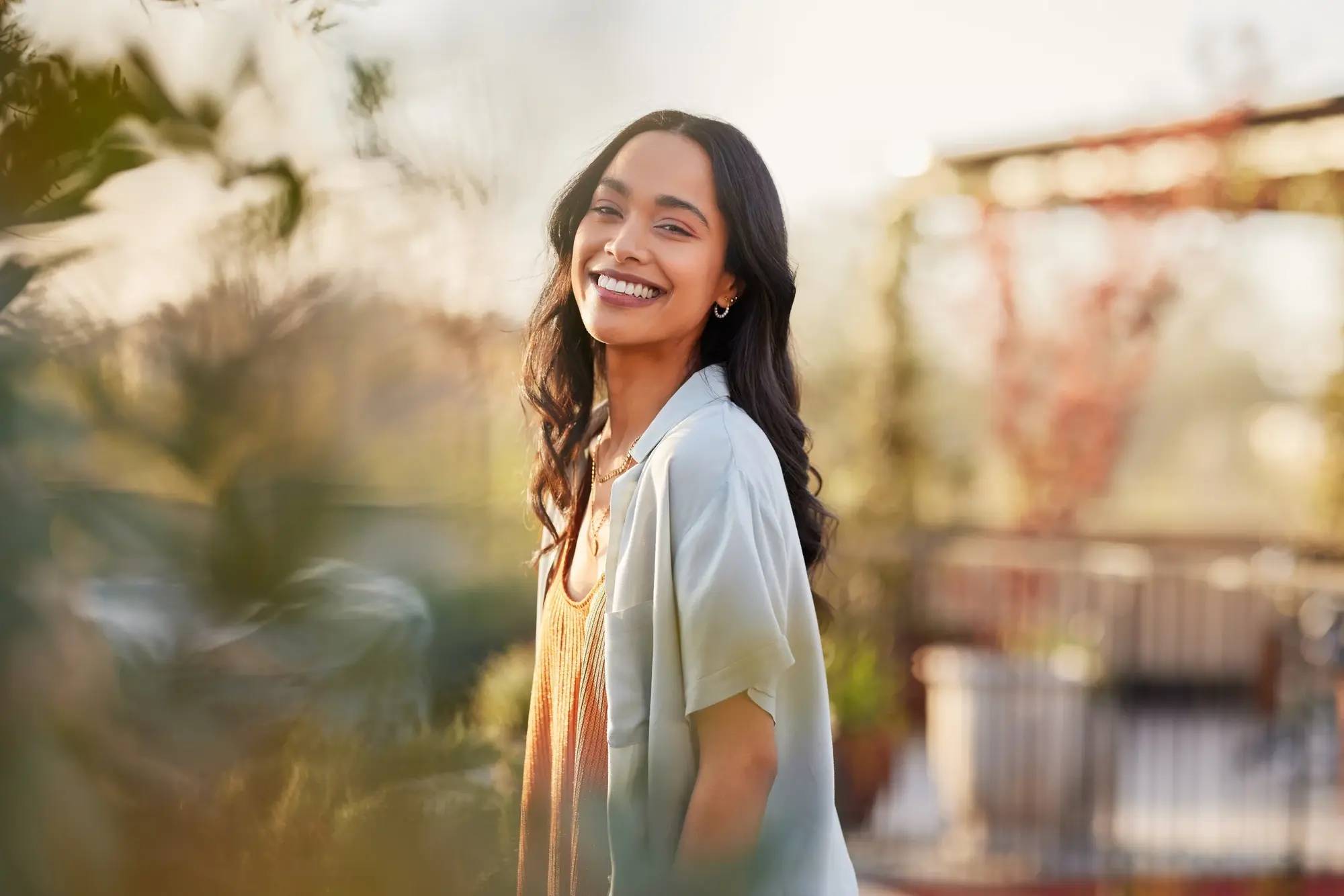 Patient smiling for removable dental appliances