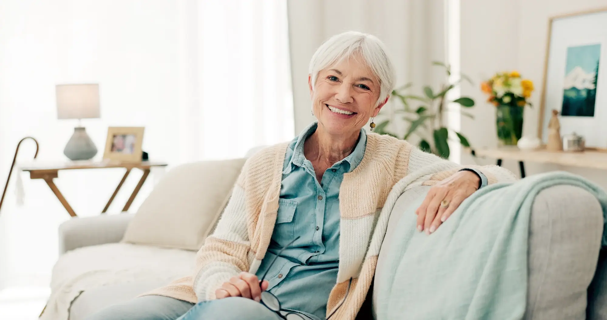 Patient relaxing during TMJ therapy